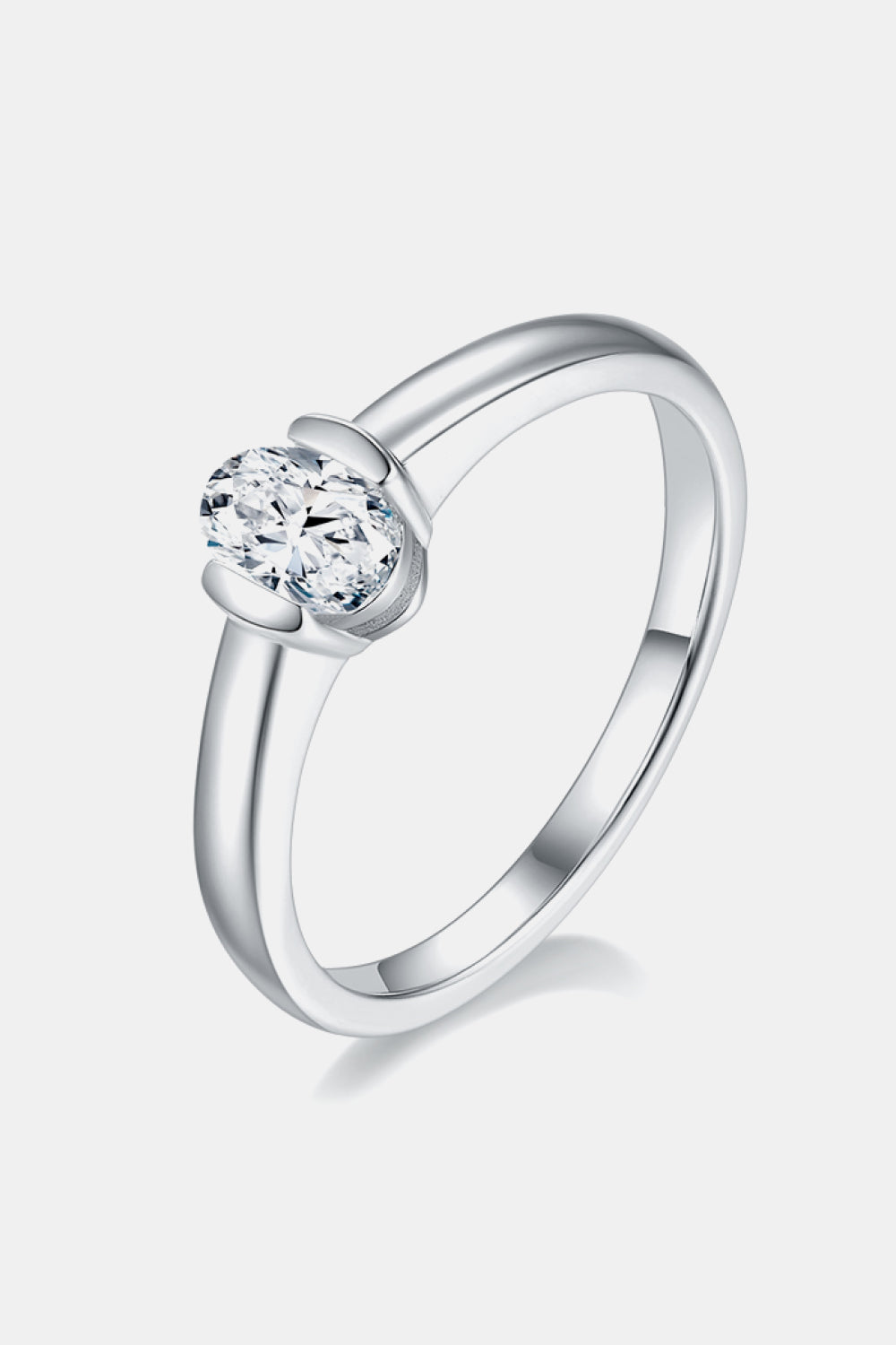 Brilliant Round Cut Sparkala™ Moissanite Platinum Over Pure Sterling Silver Solitaire Ring