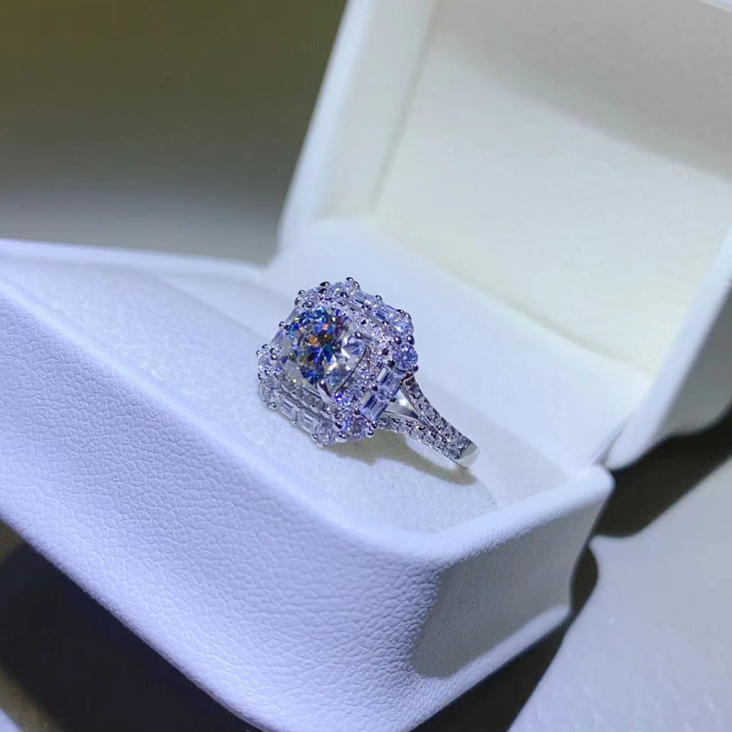 1 Carat Moissanite Pure Sterling Silver Ring - Sparkala