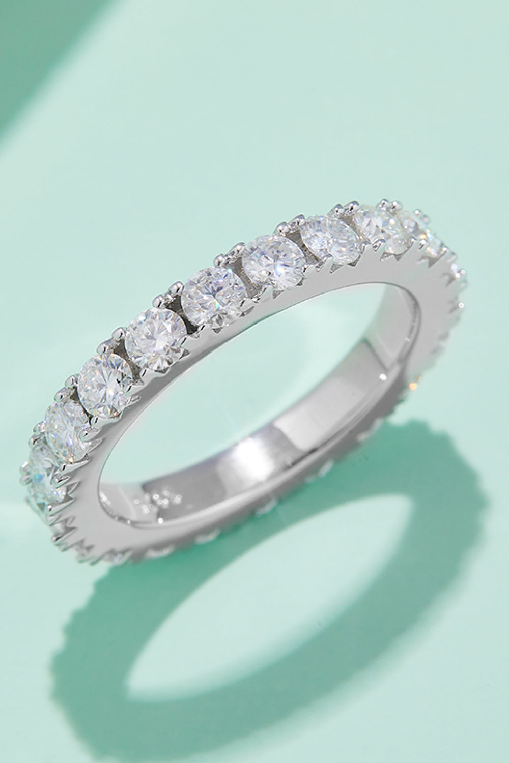 2.3 Carat Moissanite Eternity Ring (Platinum Over Pure Sterling Silver) - Sparkala