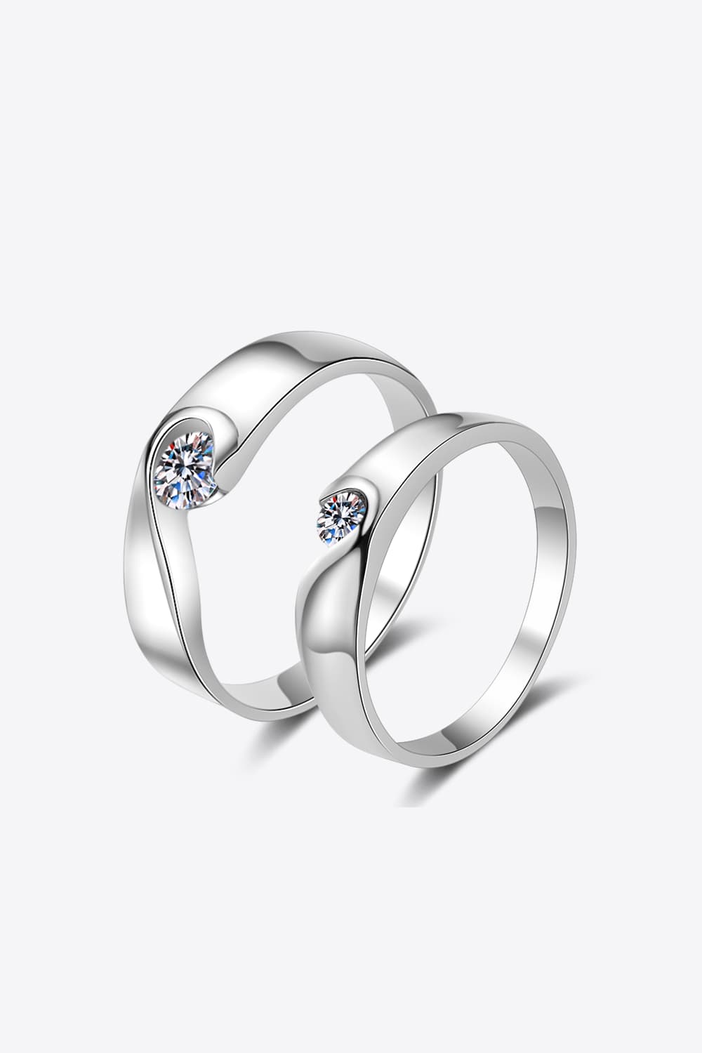 Sparkala™ Moissanite Rhodium-Plated Inlaid Swirl Ring