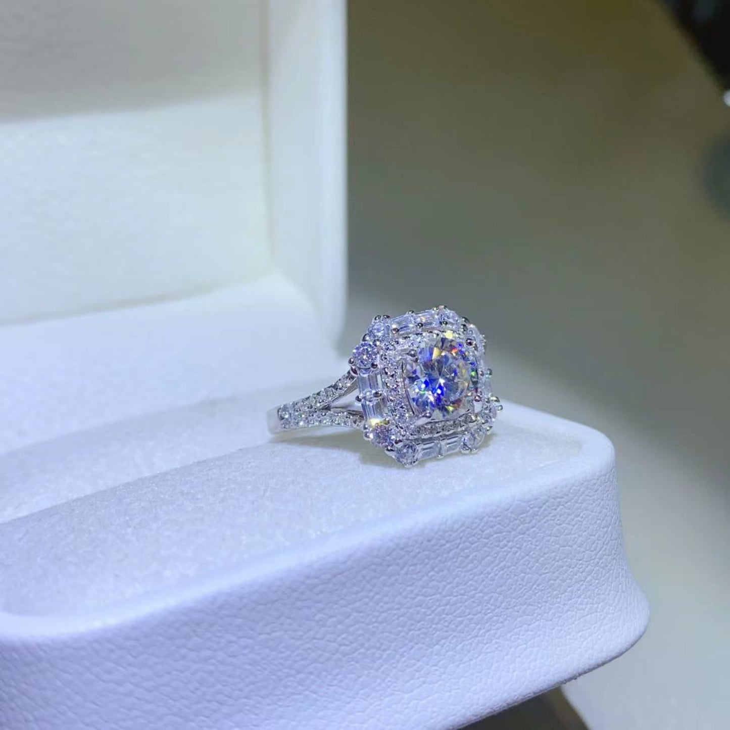 1 Carat Moissanite Pure Sterling Silver Ring - Sparkala