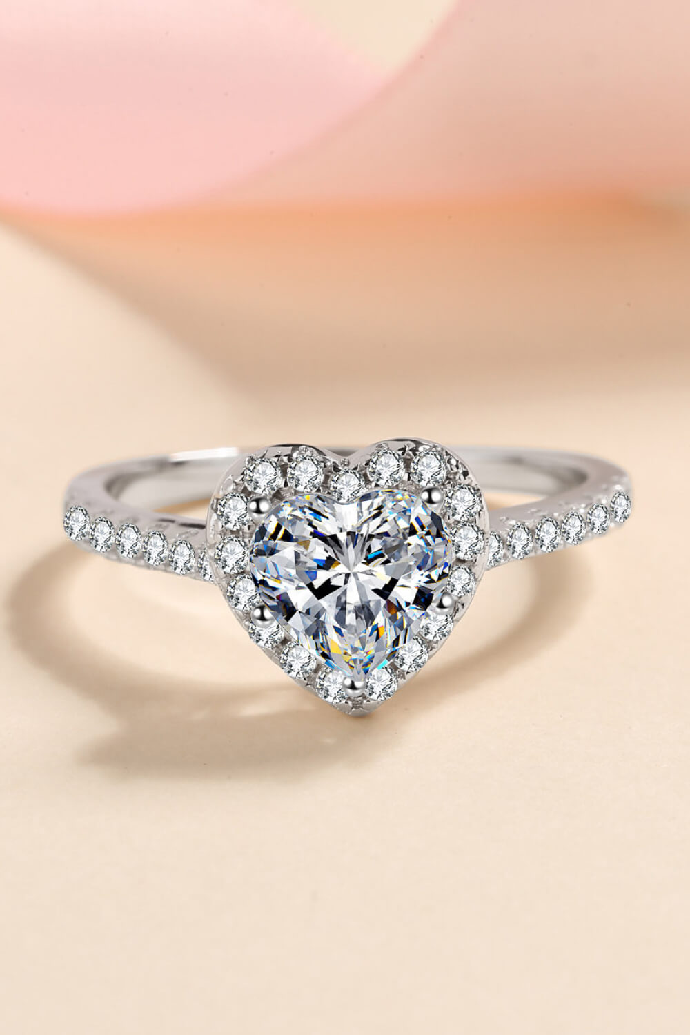 1 Carat Moissanite Heart-Shaped Ring - Sparkala