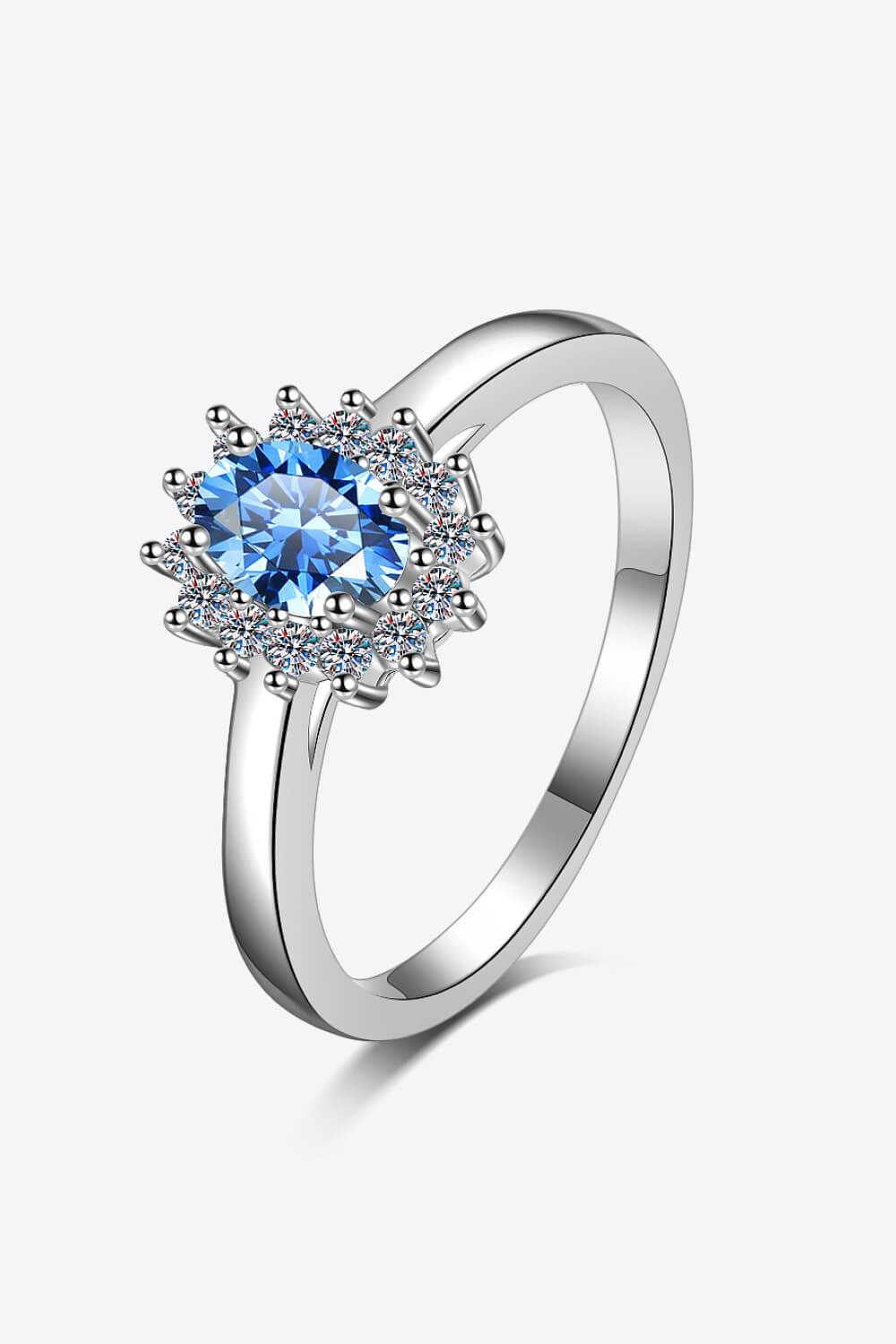 Adored On My Own Blue Sparkala™ Ring (Rhodium Over Pure Sterling Silver)