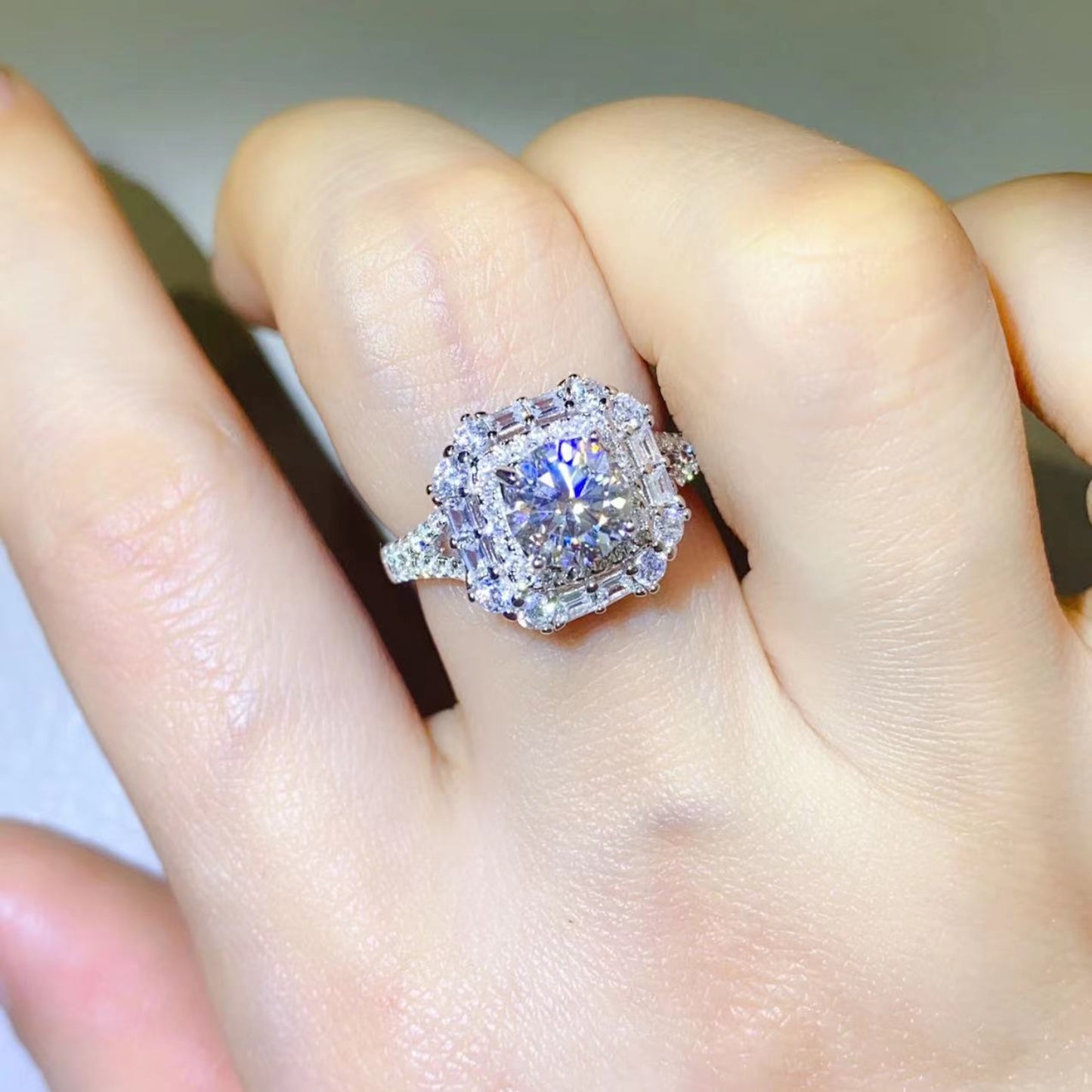 1 Carat Moissanite Pure Sterling Silver Ring - Sparkala