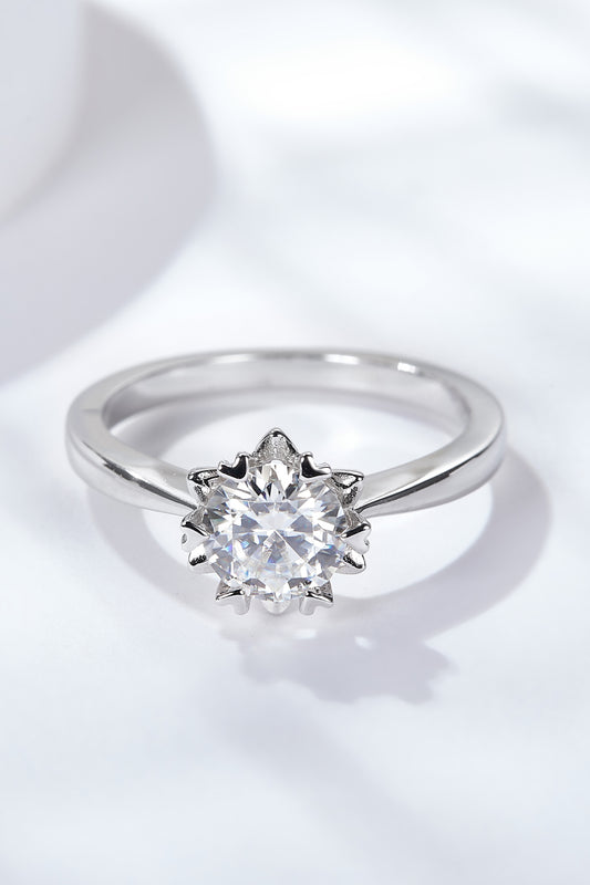 Platinum Over Pure Sterling Silver Solitaire Sparkala™ Ring