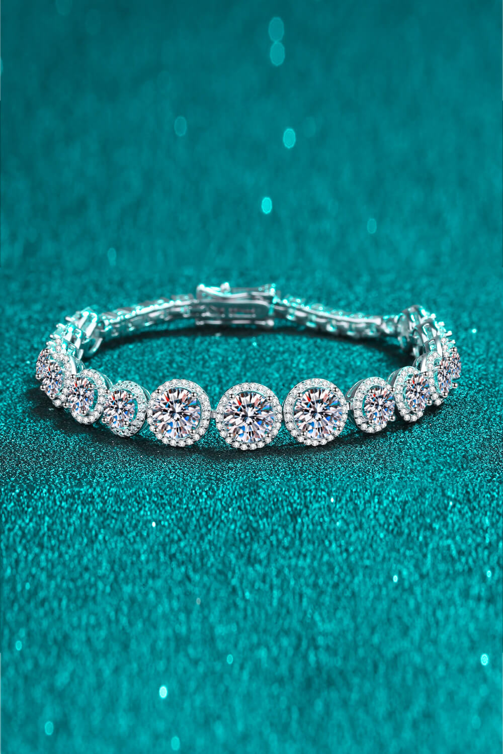 10.4 Carat Brilliant Round Cut Sparkala™ Moissanite Tennis Bracelet (Rhodium Over Pure Sterling Silver)