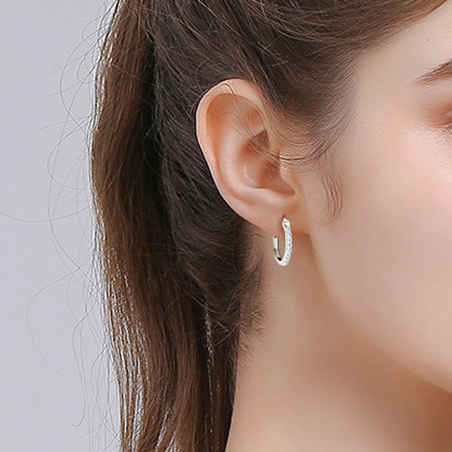 Pure Sterling Silver Sparkala™ Moissanite Huggie Earrings
