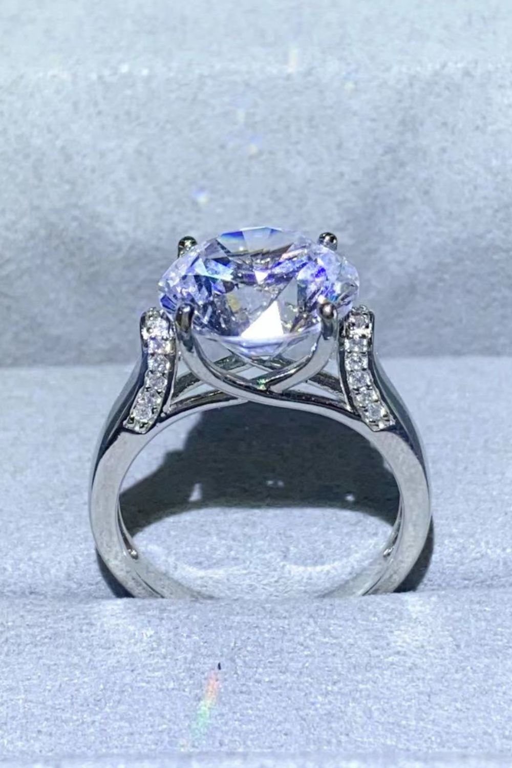 5 Carat Brilliant Round Cut Sparkala™ Moissanite Platinum-Plated Ring