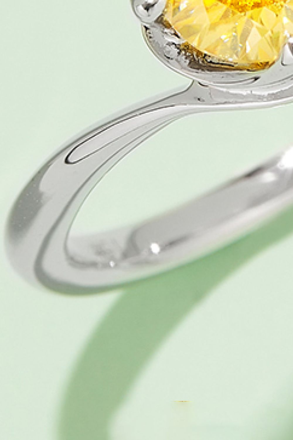 1 Carat Round Brilliant Cut Moissanite Platinum Over Pure Sterling Silver Solitaire Ring (Yellow, Pink, or Blue) - Sparkala