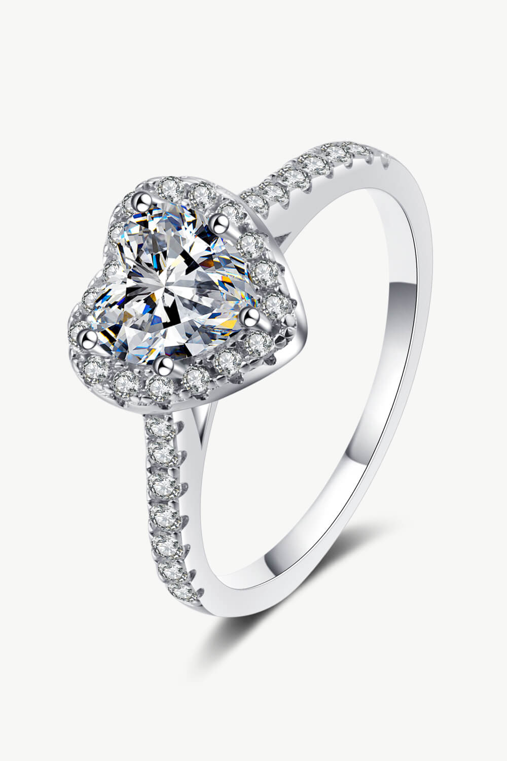 1 Carat Moissanite Heart-Shaped Ring - Sparkala
