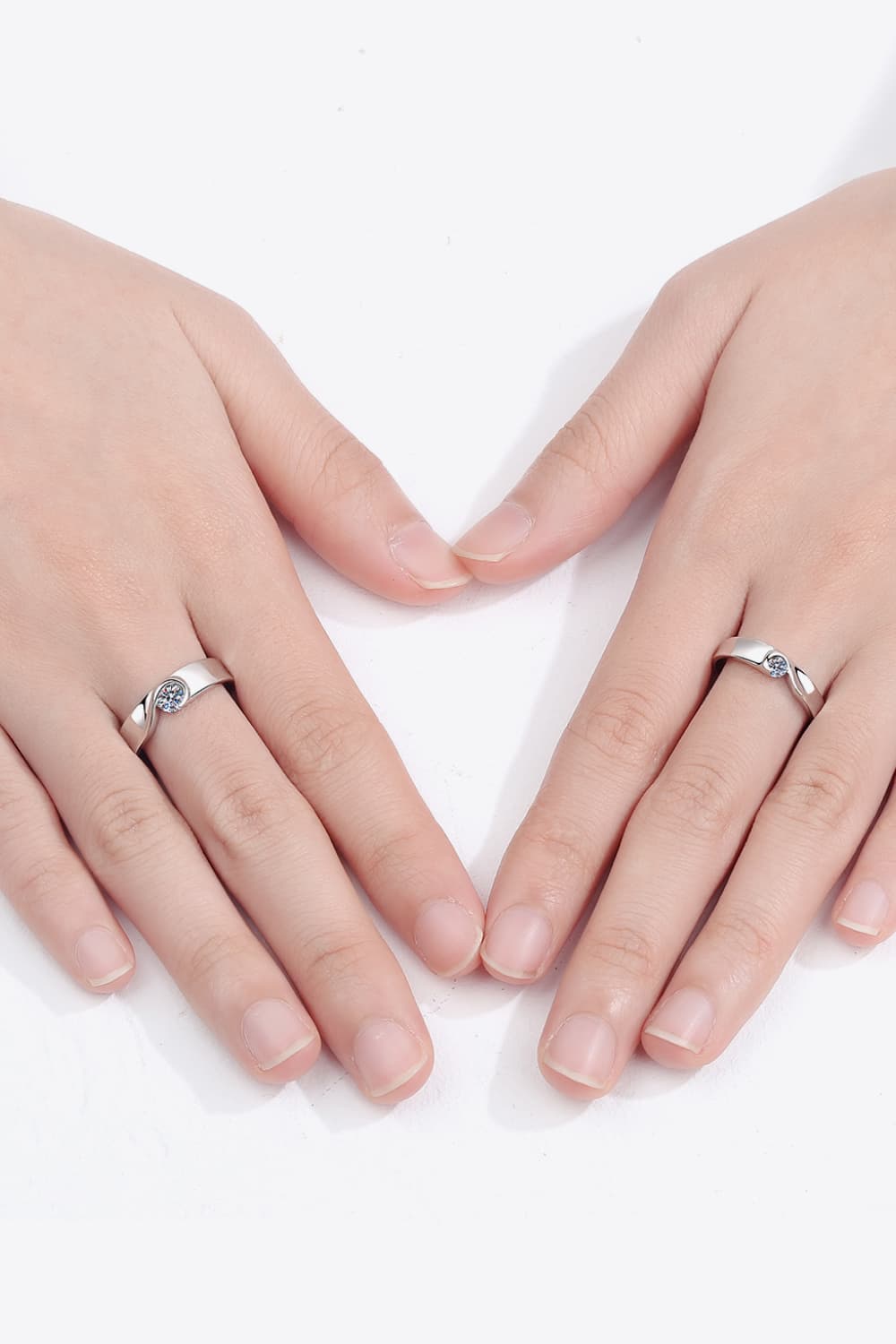 Sparkala™ Moissanite Rhodium-Plated Inlaid Swirl Ring