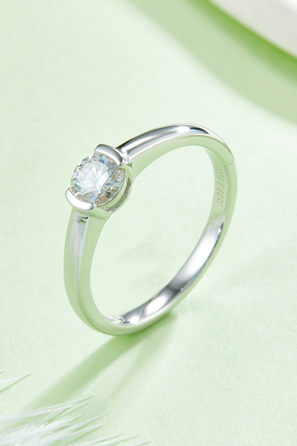 Brilliant Round Cut Sparkala™ Moissanite Platinum Over Pure Sterling Silver Solitaire Ring
