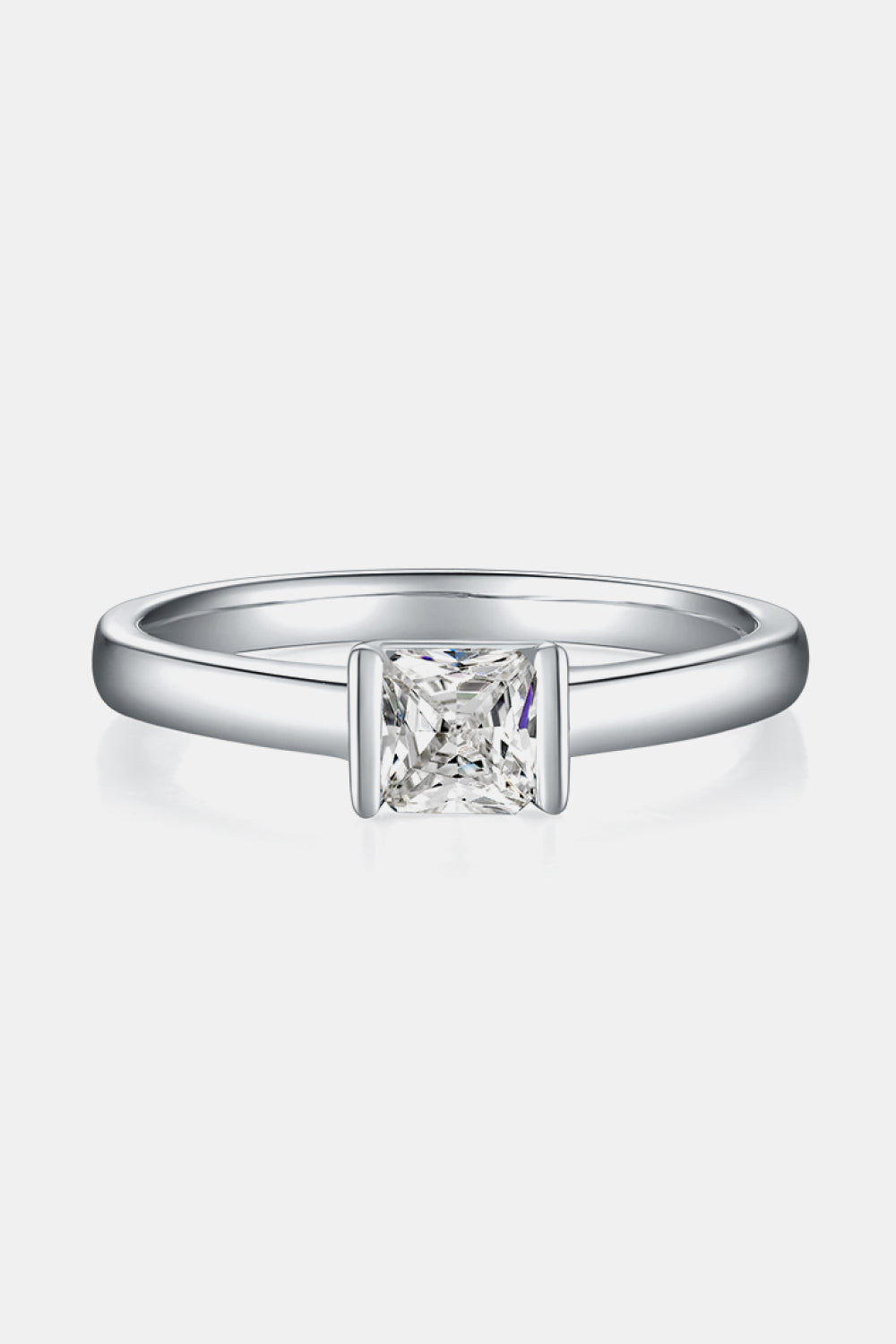 Brilliant Round Cut Sparkala™ Moissanite Platinum Over Pure Sterling Silver Solitaire Ring