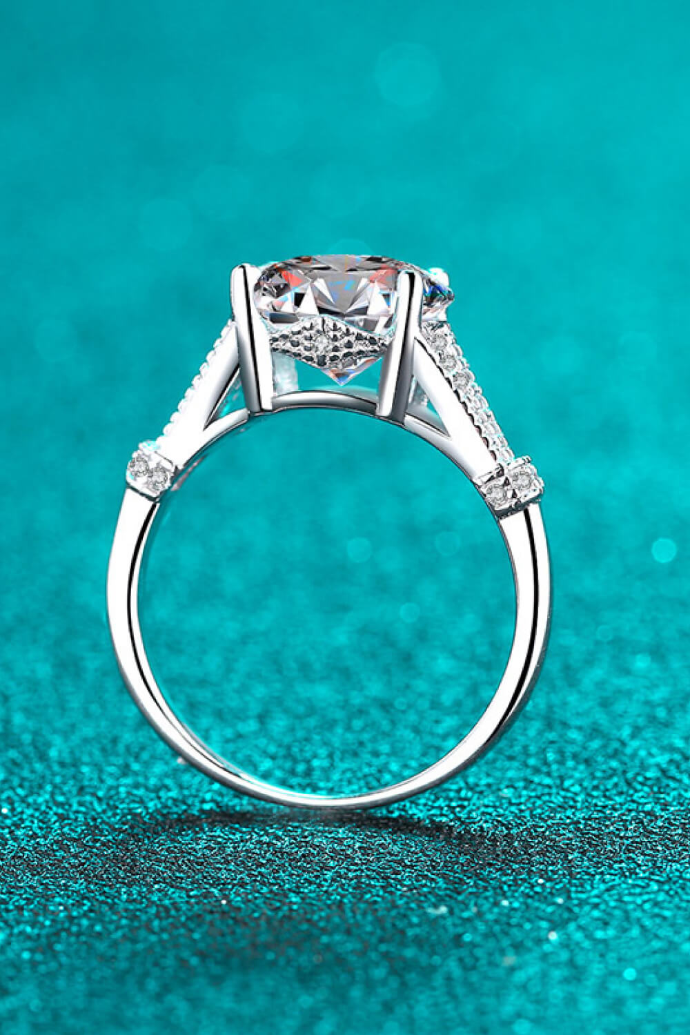 Beautiful Day 3 Carat Brilliant Round Cut Sparkala™ Moissanite Ring