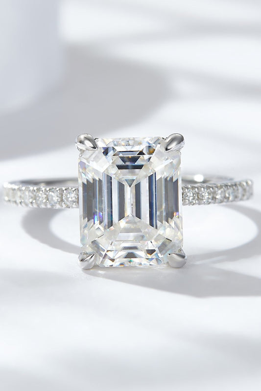 Emerald Cut 4 Carat Emerald-Cut Sparkala™ Side Stone Ring