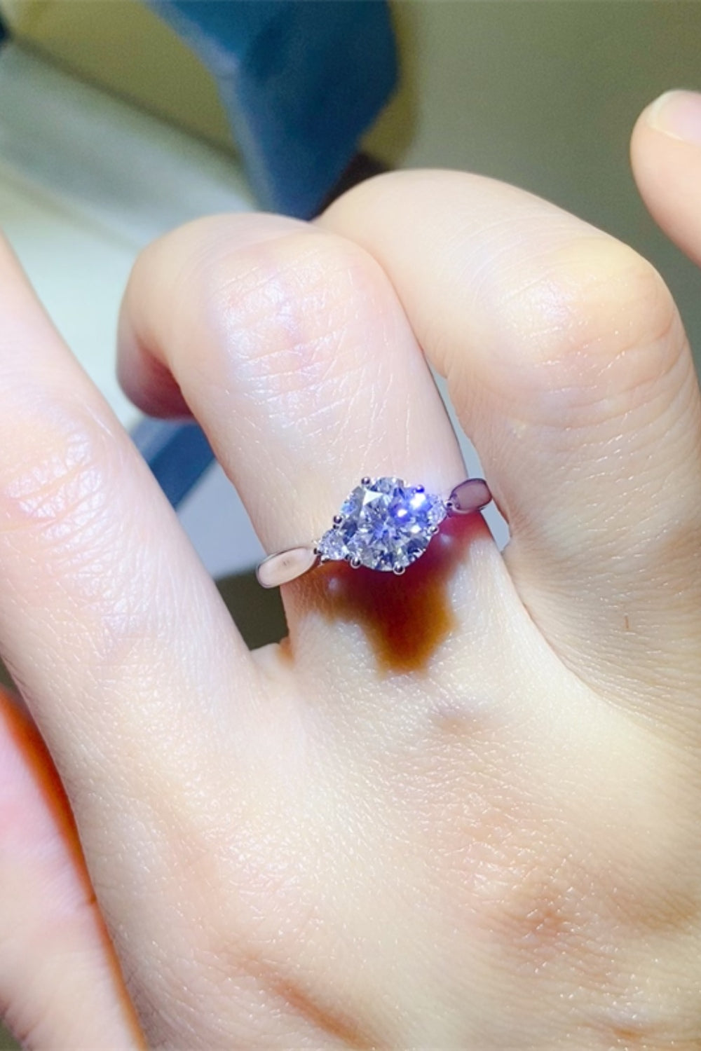 2 Carat Moissanite Pure Sterling Silver Ring - Sparkala