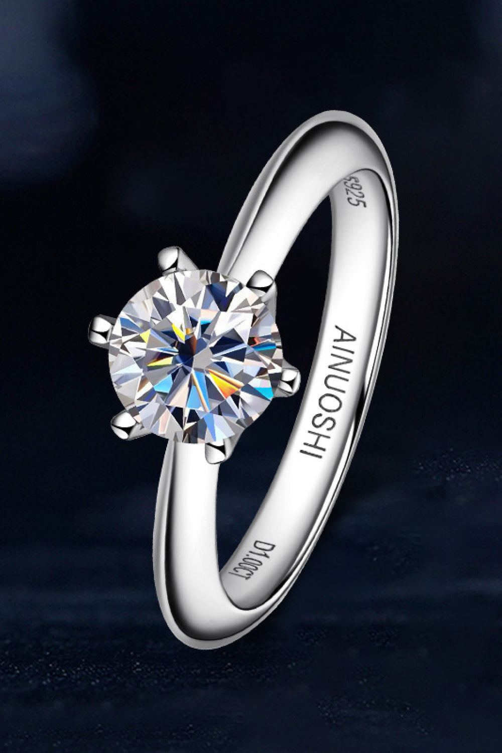 1 Carat Brilliant Round Cut Sparkala™ Moissanite Platinum-Plated Ring