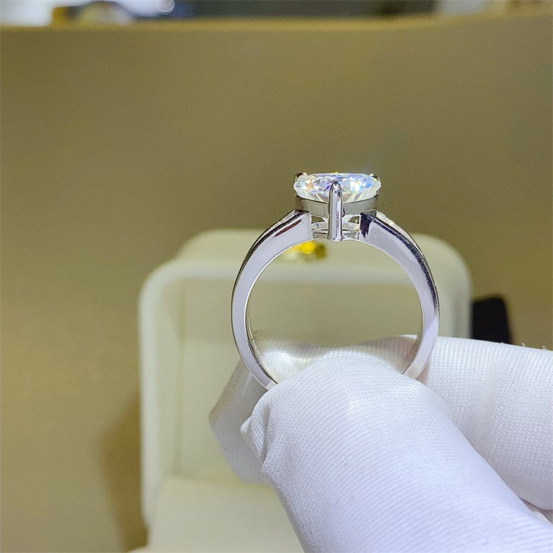 3 Carat Moissanite Pure Sterling Silver Ring - Sparkala