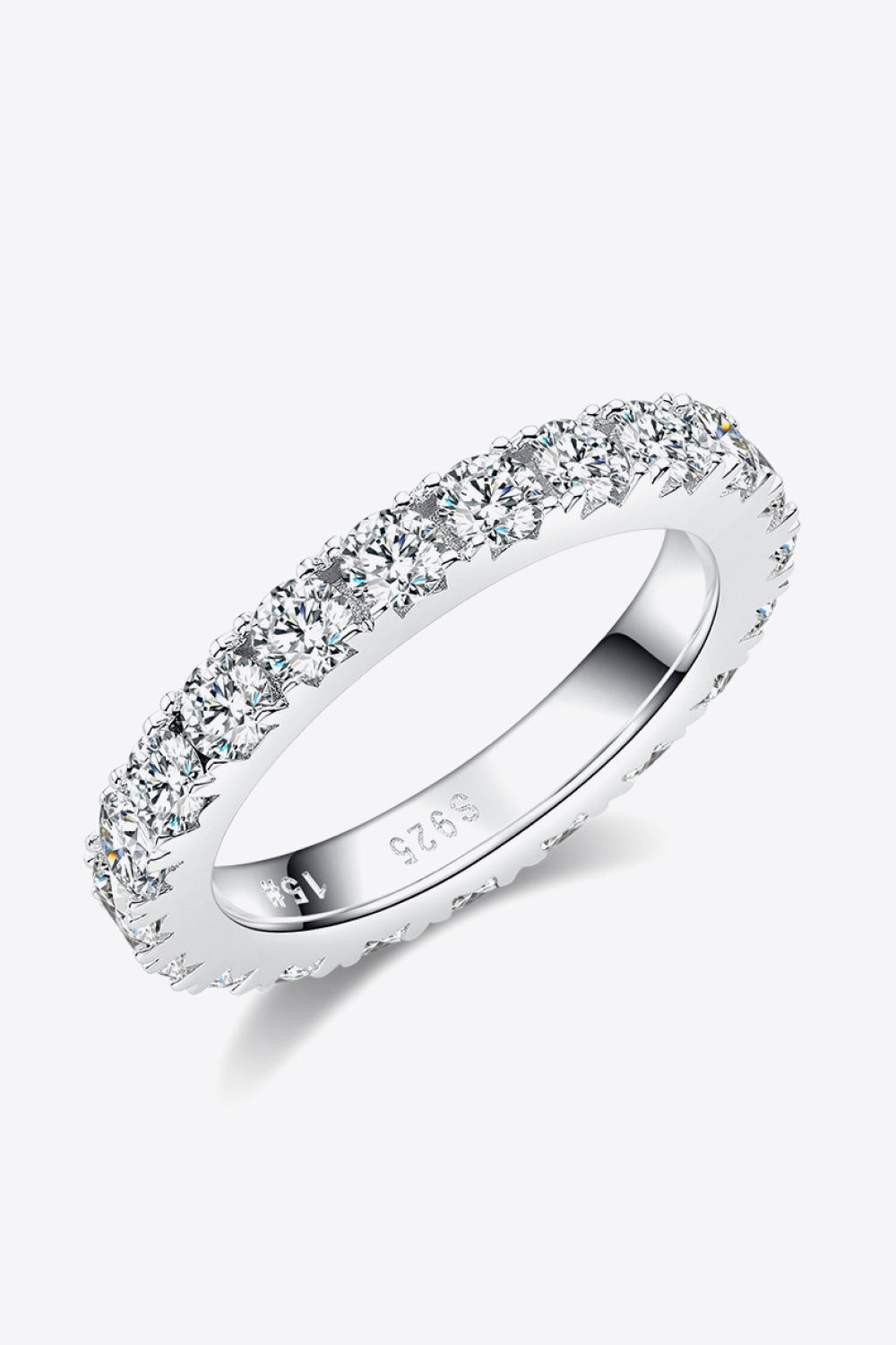 2.3 Carat Moissanite Eternity Ring (Platinum Over Pure Sterling Silver) - Sparkala