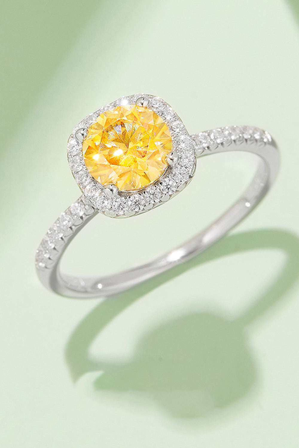 Adored 1 Carat Sparkala™ Platinum Over Pure Sterling Silver Halo Ring (Yellow, Pink, or Blue)