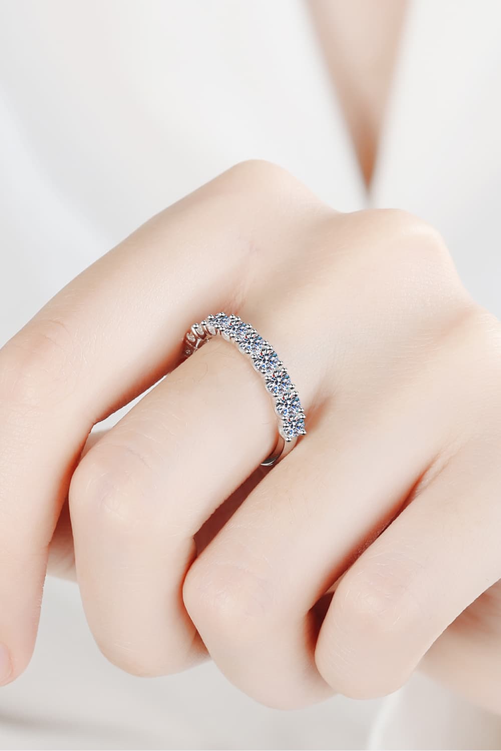1 Carat Moissanite Half-Eternity Ring - Sparkala