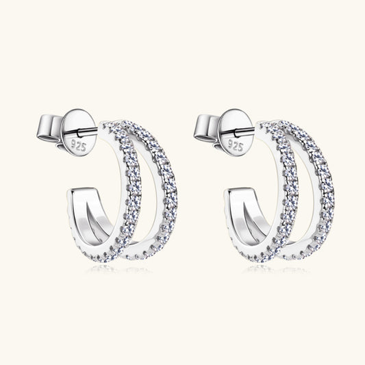 Sparkala™ Pure Sterling Silver C-Hoop Earrings