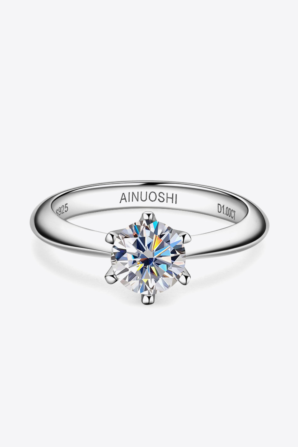 1 Carat Brilliant Round Cut Sparkala™ Moissanite Platinum-Plated Ring