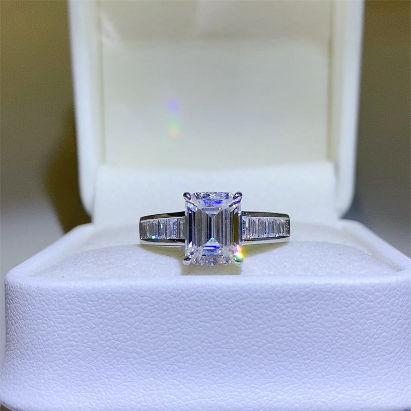 3 Carat Moissanite Pure Sterling Silver Ring - Sparkala