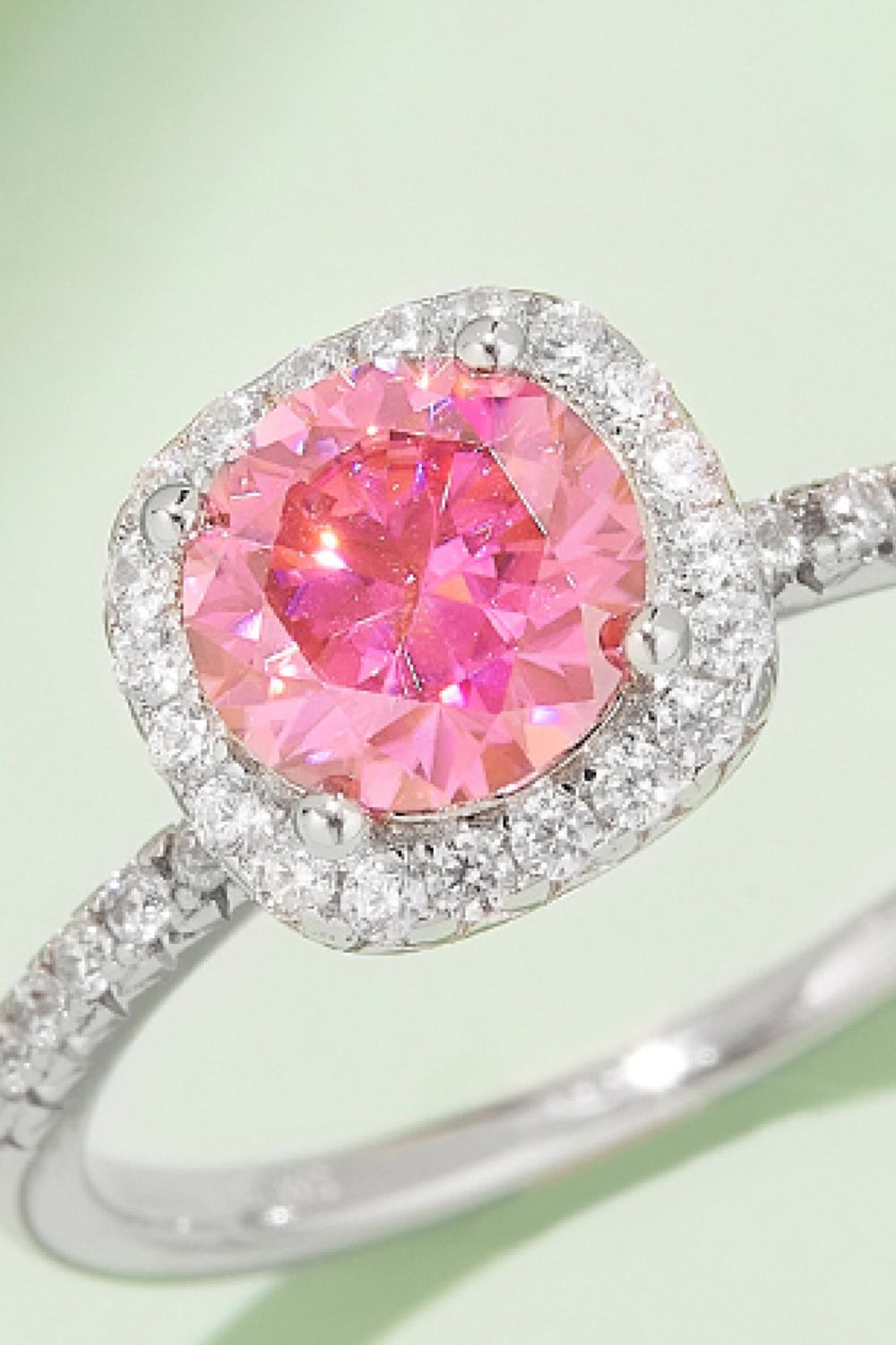 Adored 1 Carat Sparkala™ Platinum Over Pure Sterling Silver Halo Ring (Yellow, Pink, or Blue)