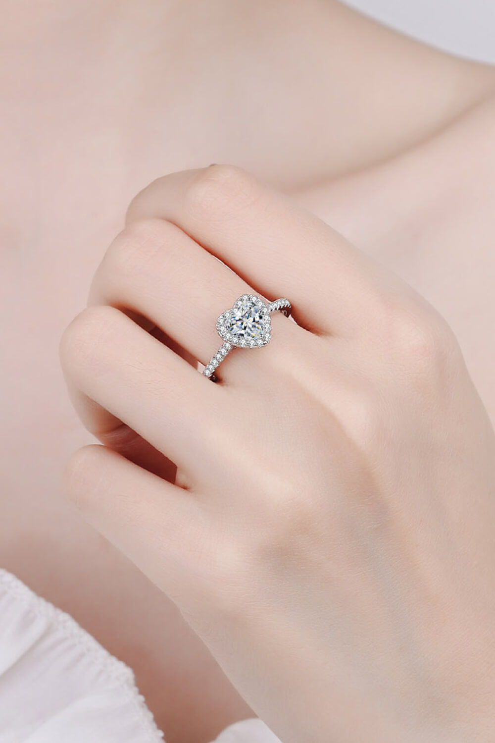 1 Carat Moissanite Heart-Shaped Ring - Sparkala