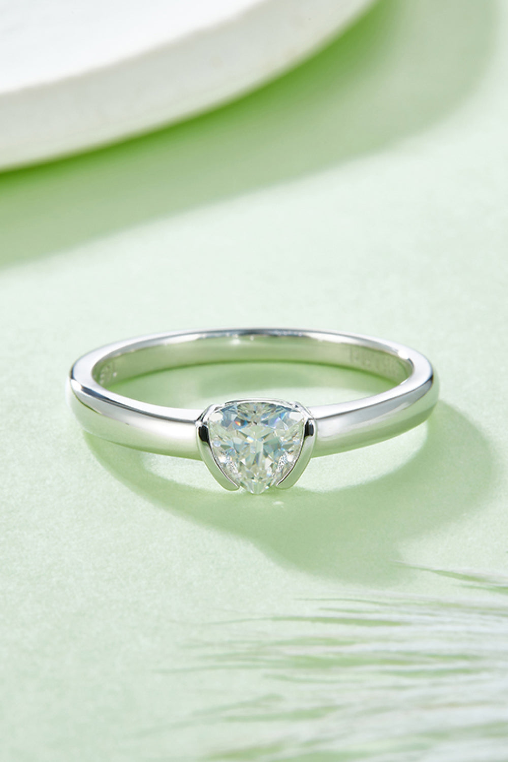 Brilliant Round Cut Sparkala™ Moissanite Platinum Over Pure Sterling Silver Solitaire Ring