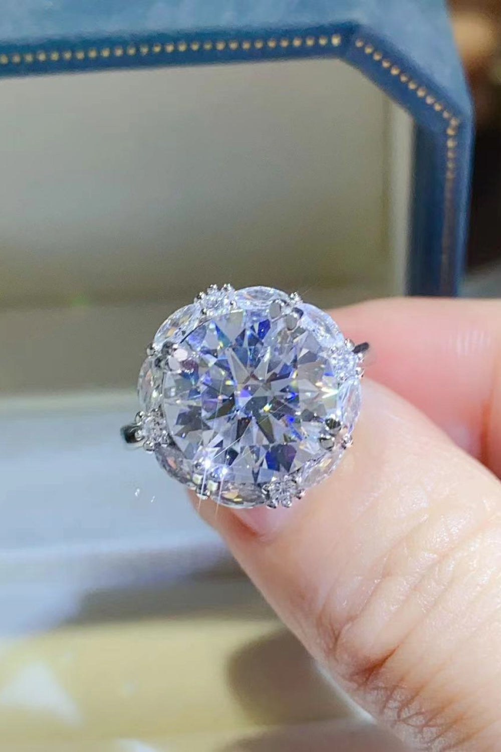 5 Carat Brilliant Round Cut Sparkala™ Moissanite Platinum Over Pure Sterling Silver Ring