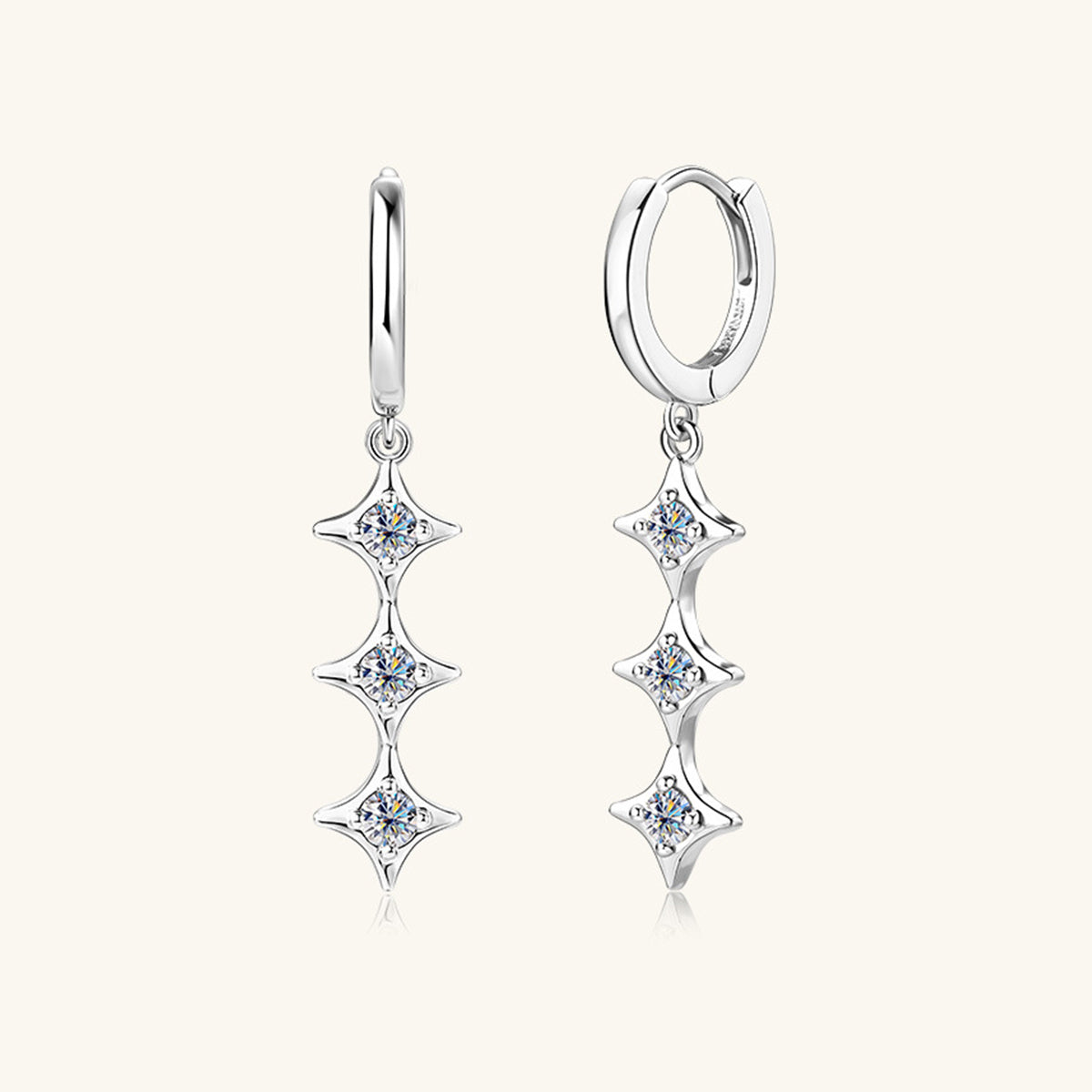 Sparkala™ Pure Sterling Silver Geometric Shape Earrings