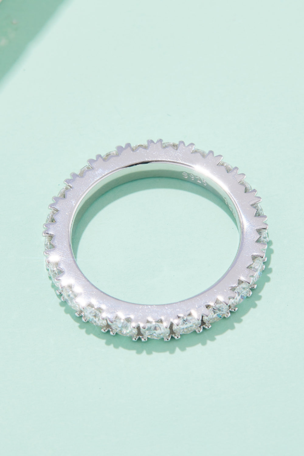 2.3 Carat Moissanite Eternity Ring (Platinum Over Pure Sterling Silver) - Sparkala