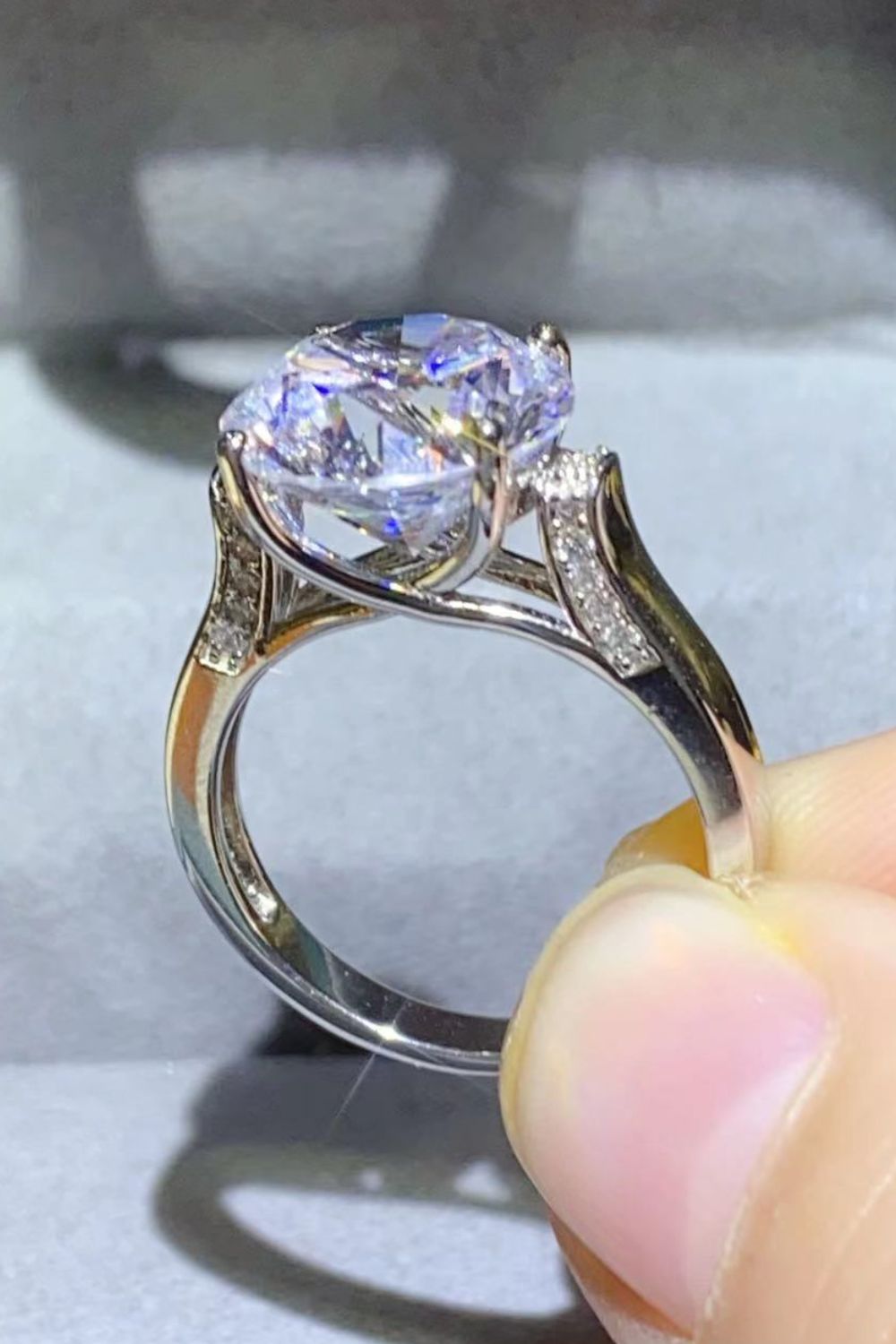 5 Carat Brilliant Round Cut Sparkala™ Moissanite Platinum-Plated Ring