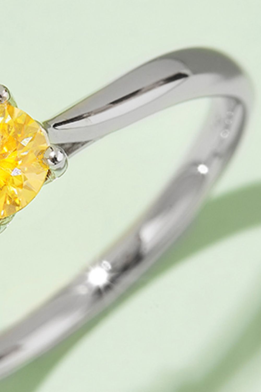 Sparkala™ Contrast Platinum Over Pure Sterling Silver Solitaire Ring (Yellow, Pink, or Blue)