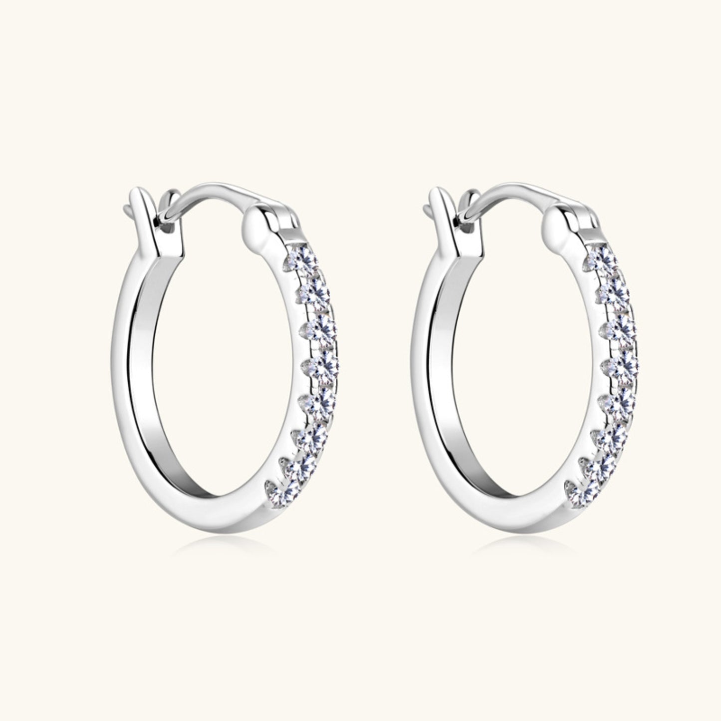 Pure Sterling Silver Sparkala™ Moissanite Huggie Earrings