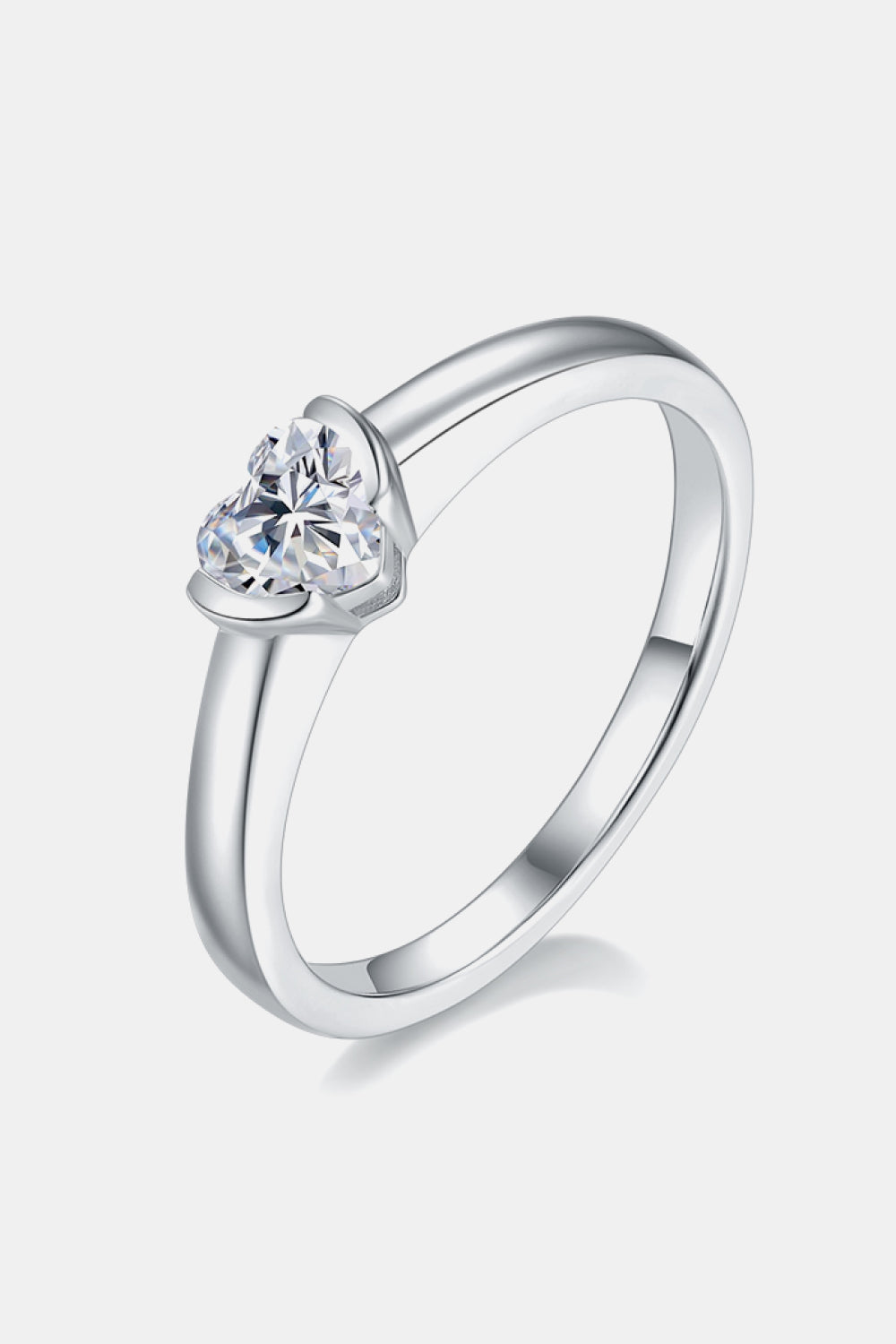 Brilliant Round Cut Sparkala™ Moissanite Platinum Over Pure Sterling Silver Solitaire Ring
