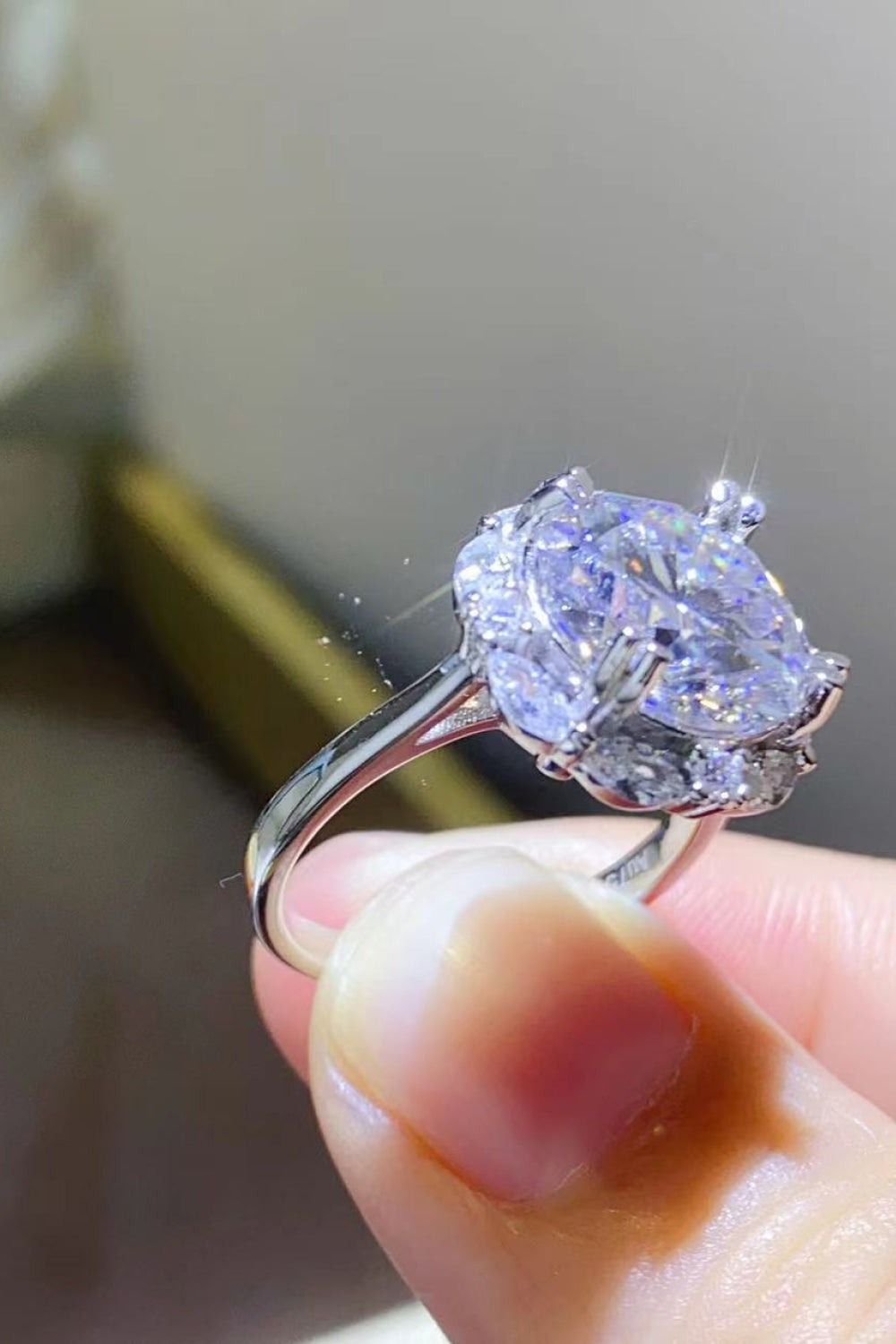 5 Carat Brilliant Round Cut Sparkala™ Moissanite Platinum Over Pure Sterling Silver Ring