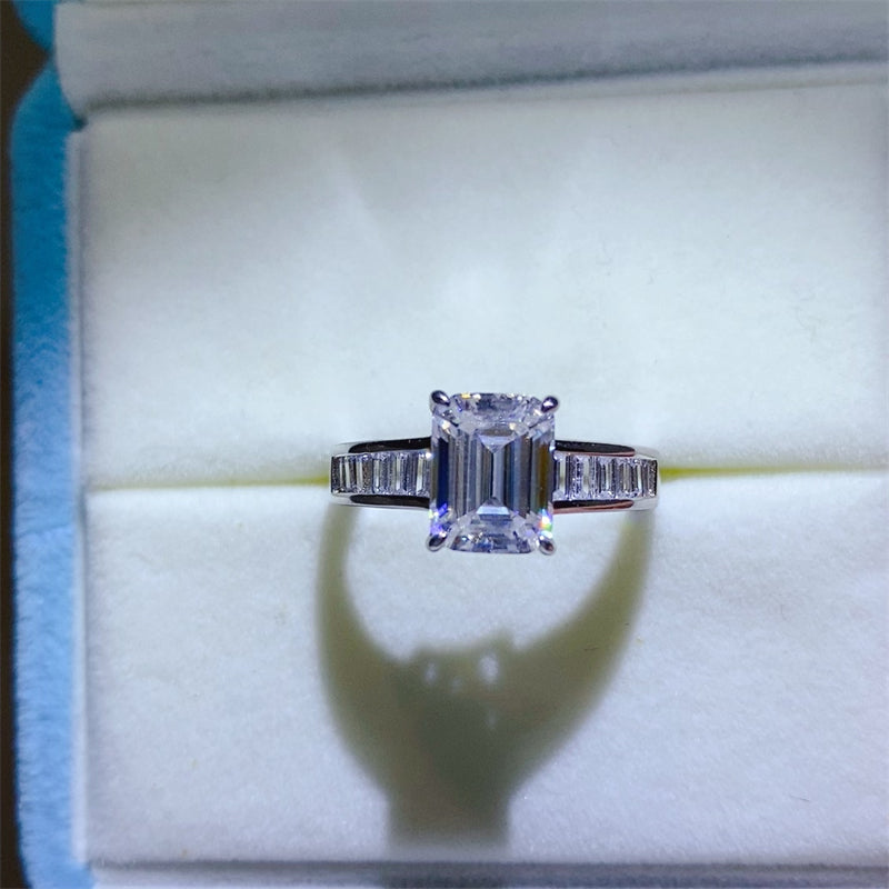 3 Carat Moissanite Pure Sterling Silver Ring - Sparkala