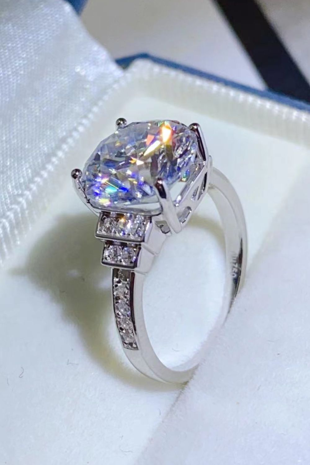 5 Carat Brilliant Round Cut Sparkala™ Moissanite Platinum Over Pure Sterling Silver Ring