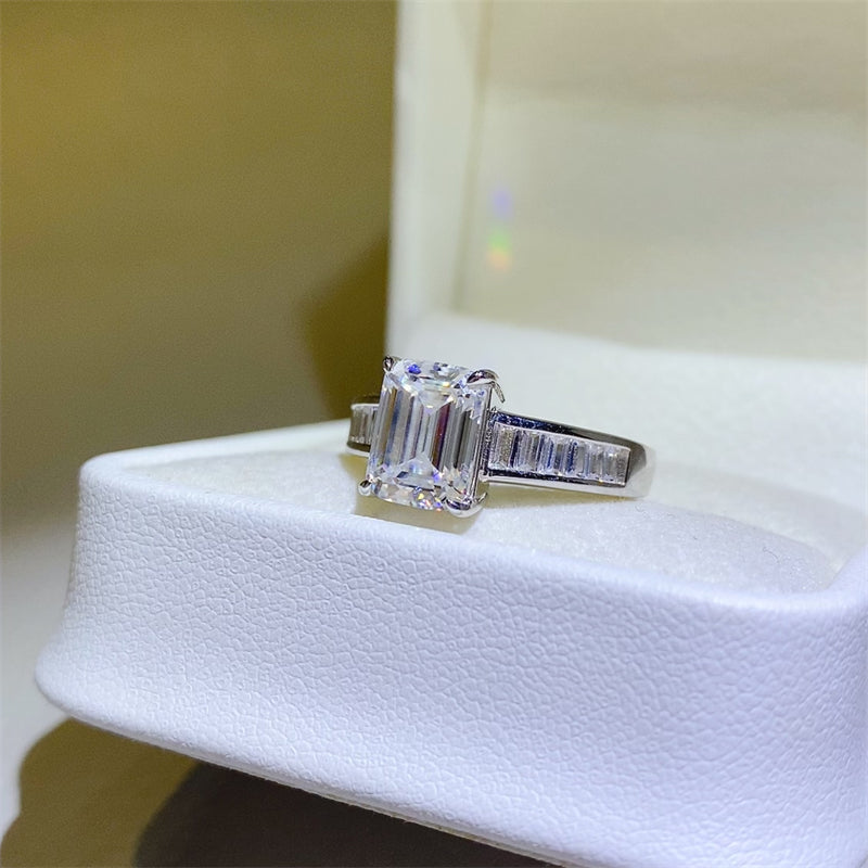 3 Carat Moissanite Pure Sterling Silver Ring - Sparkala