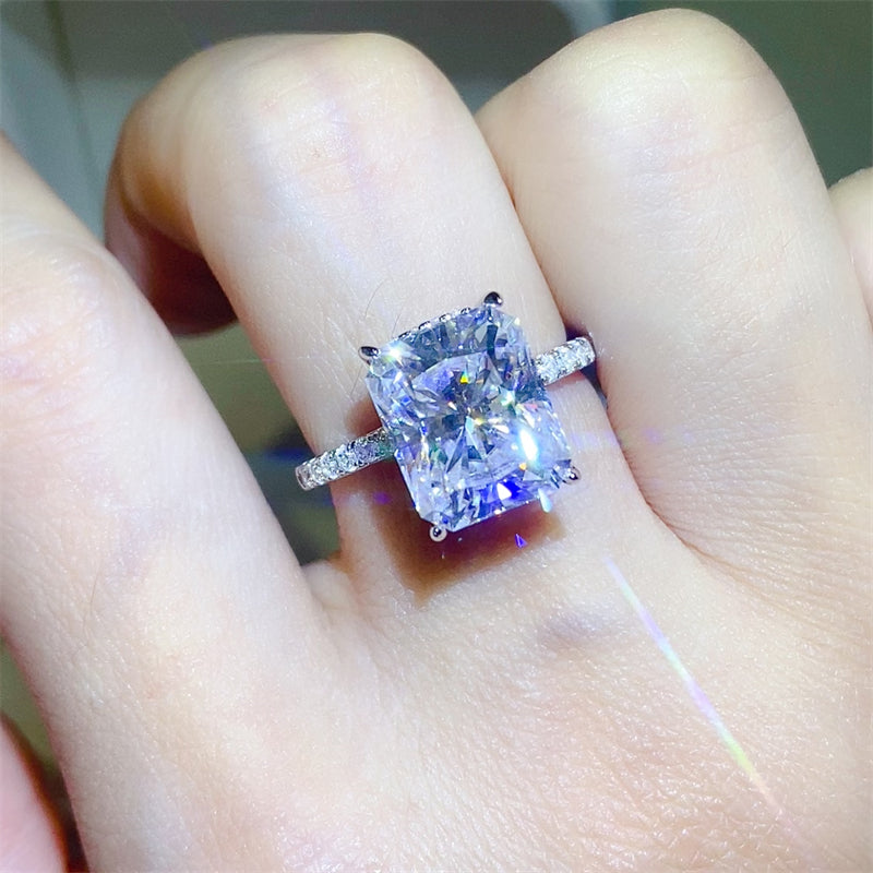5 Carat Radiant Cut Sparkala™ Moissanite 925 Sterling Silver Ring