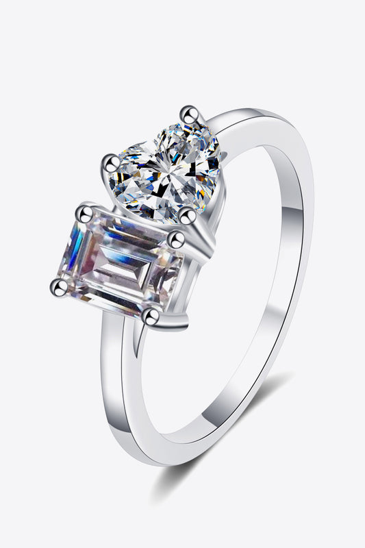 Rhodium-Plated 2 Carat Emerald-Cut Sparkala™ Ring