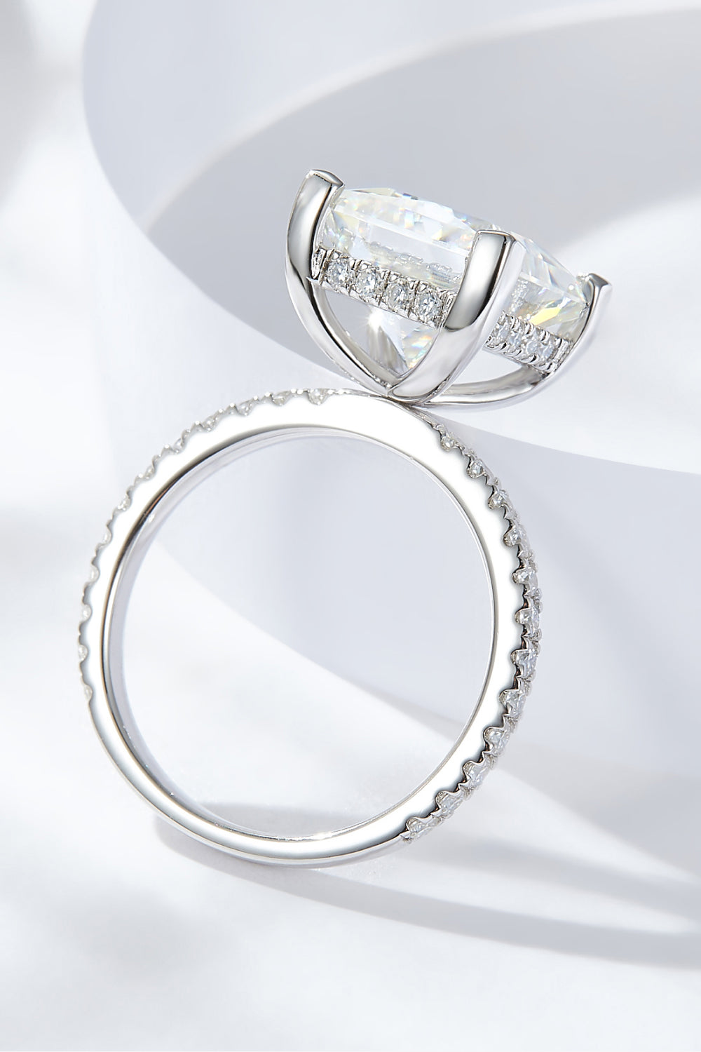 5.52 Carat Radiant-Cut Sparkala™ Moissanite Ring (Platinum Over Pure Sterling Silver)