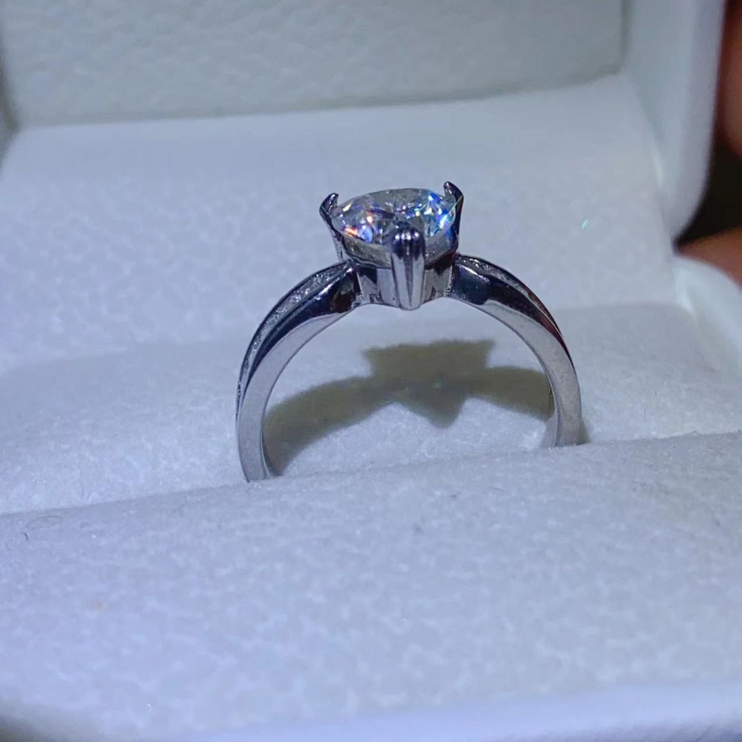 1 Carat Moissanite Pure Sterling Silver Ring - Sparkala