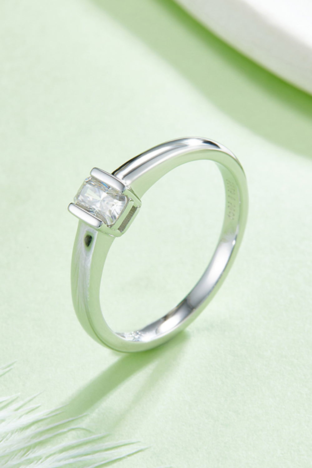 Brilliant Round Cut Sparkala™ Moissanite Platinum Over Pure Sterling Silver Solitaire Ring
