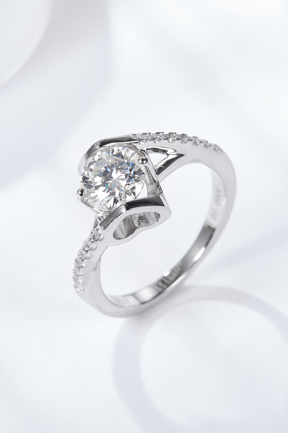 Limitless Love Brilliant Round Cut Sparkala™ Moissanite Ring (Platinum Over Pure Sterling Silver)