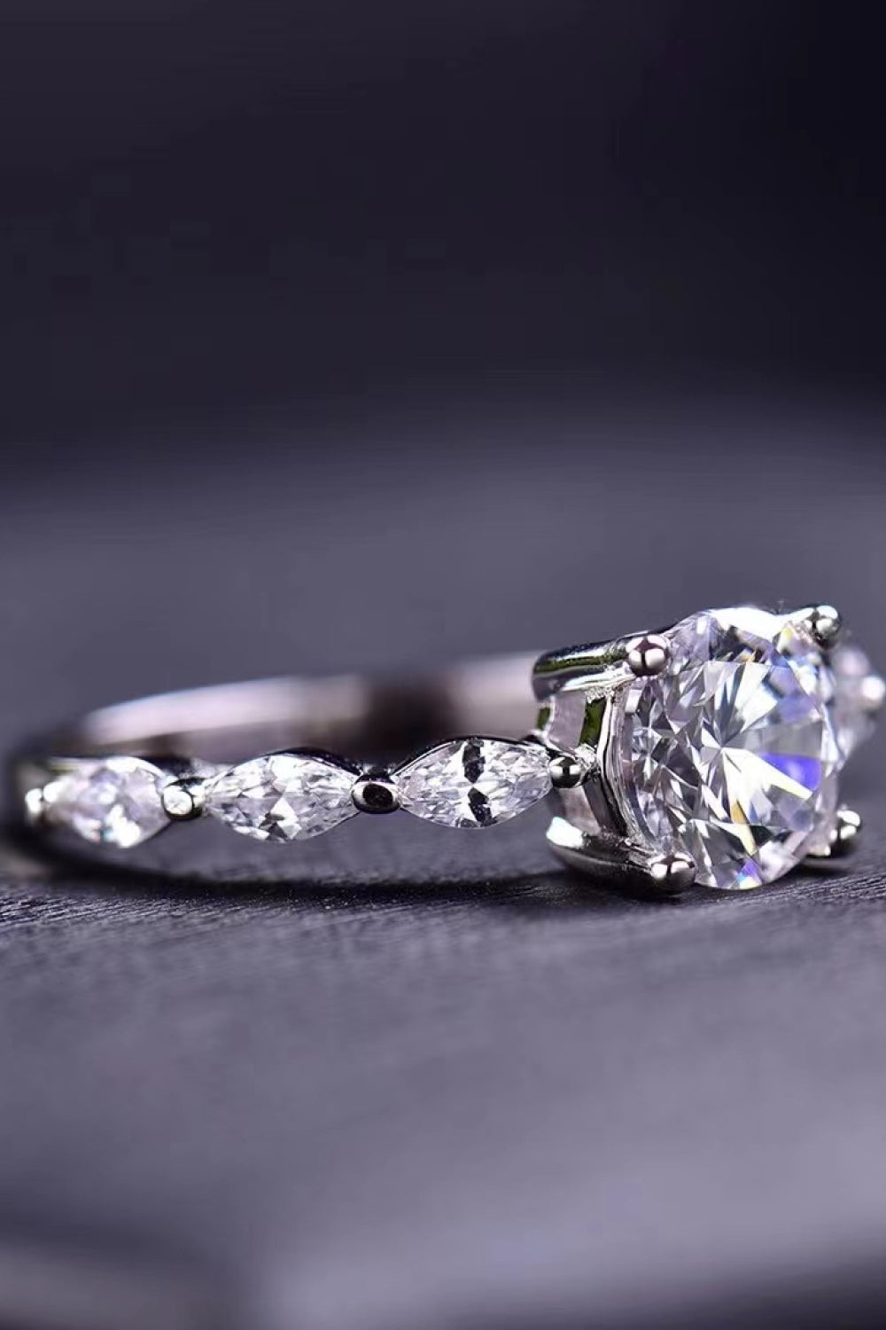 Now I See 1 Carat Brilliant Round Cut Sparkala™ Moissanite Ring (Platinum Over Pure Sterling Silver)