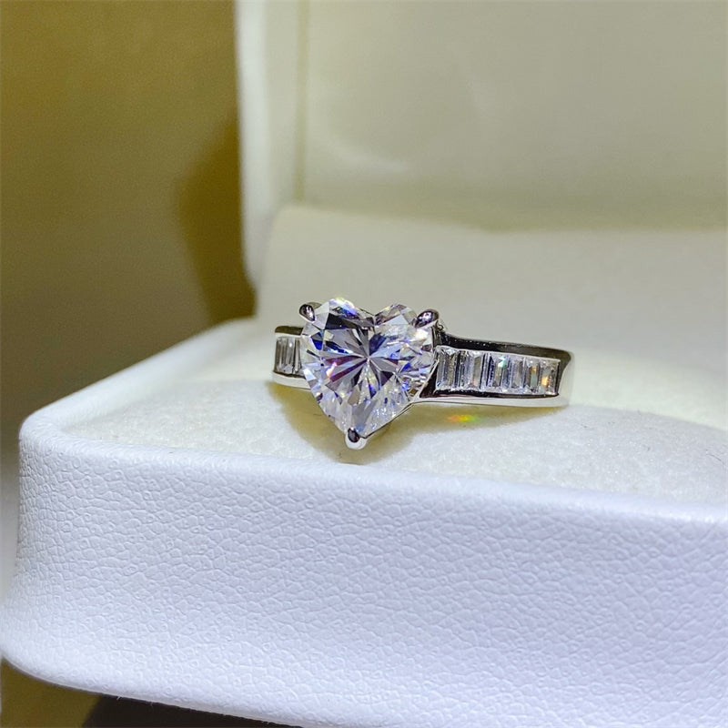 3 Carat Moissanite Pure Sterling Silver Ring - Sparkala
